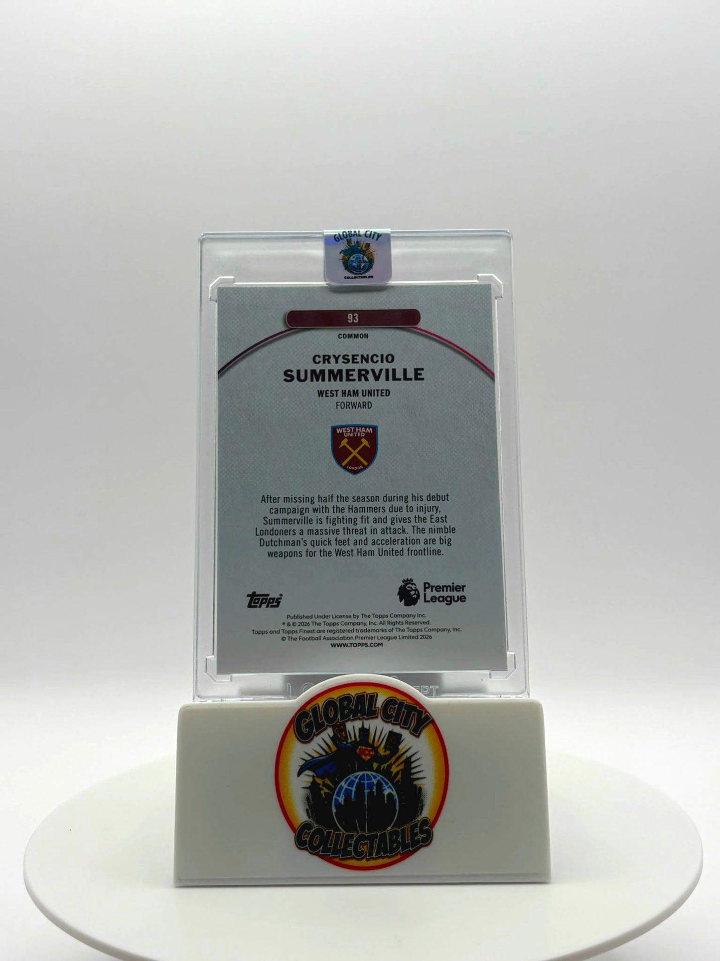 Topps Finest Premier League 2026 - West Ham United - Crysencio Summerville - 20/99