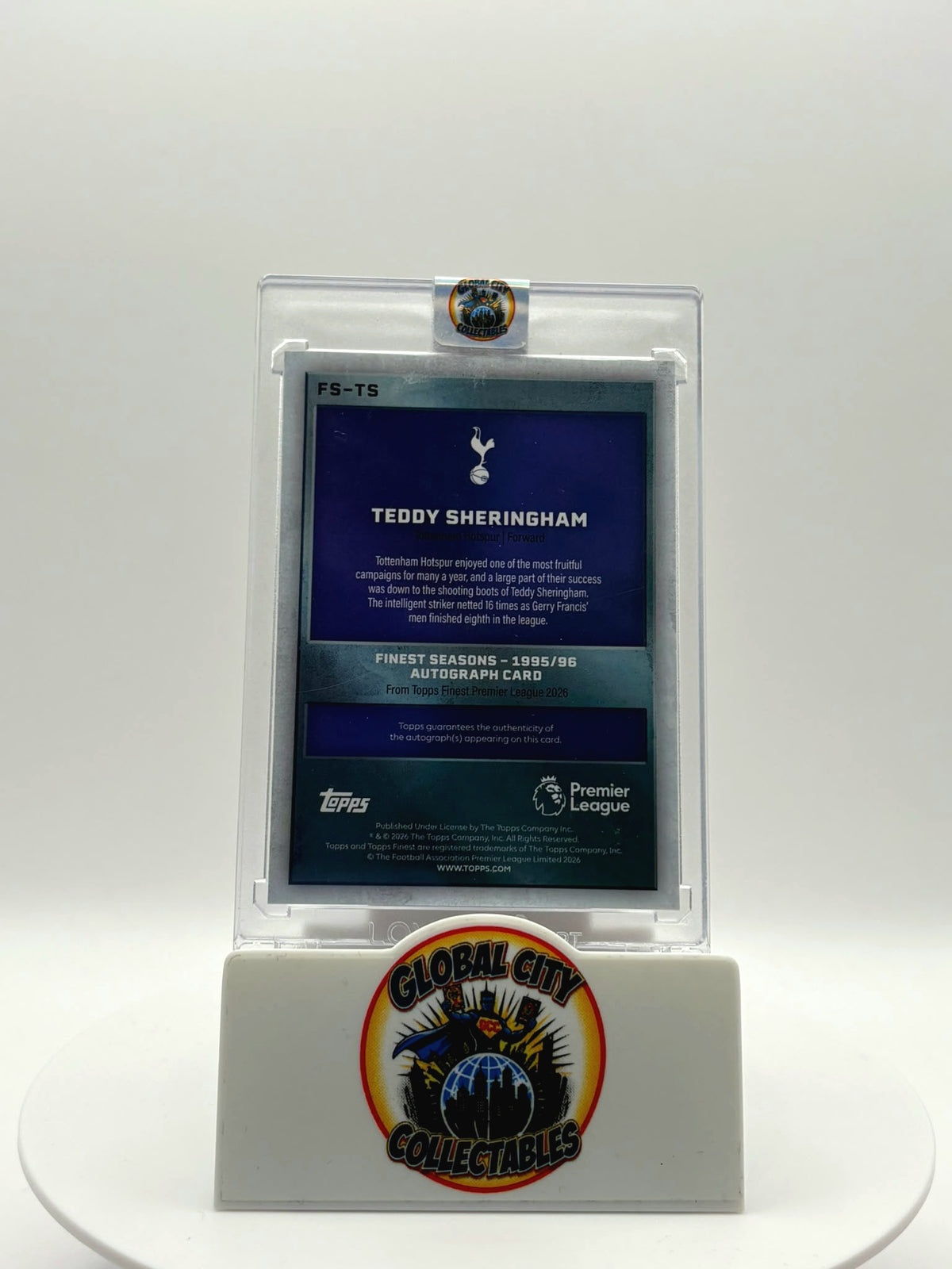 Topps Finest Premier League 2026 - Tottenham Hotspurs - Teddy Sheringham Autograph - 16/25