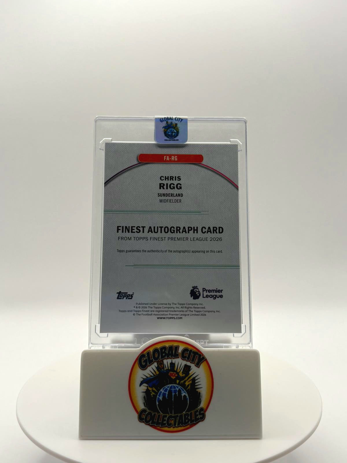 Topps Finest Premier League 2026 - Sunderland - Chris Rigg Autograph - 102/125