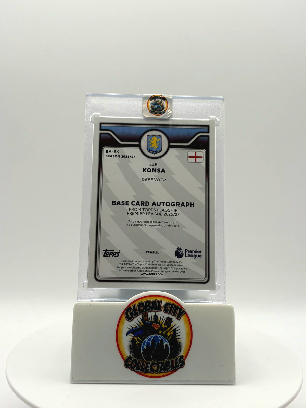 Topps Premier League Flagship 2027 - Aston Villa - Ezri Konsa Autograph - 08/99