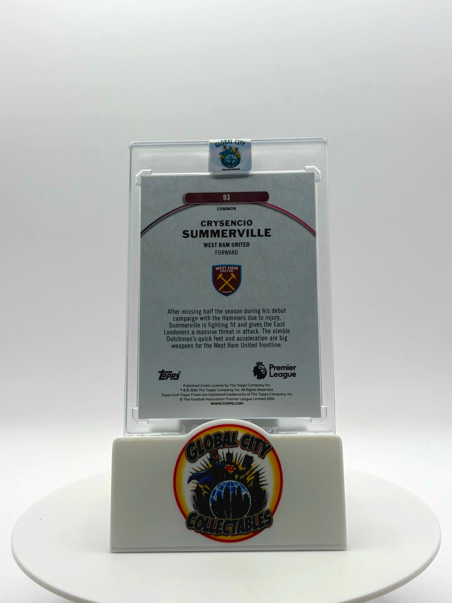 Topps Finest Premier League 2026 - West Ham United - Crysencio Summerville - 013/200