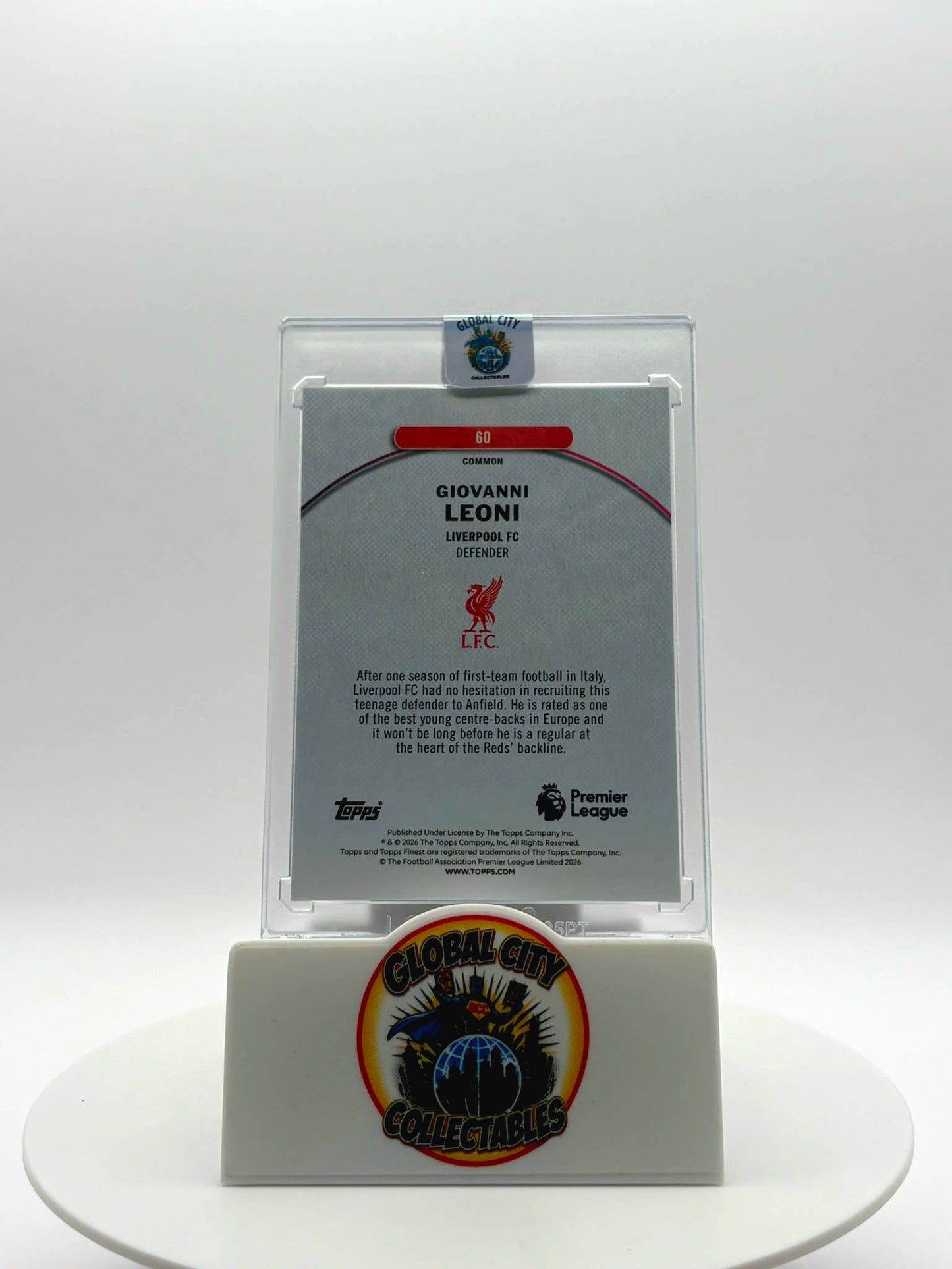 Topps Finest Premier League 2026 - Liverpool - Giovanni Leoni RC - 034/200